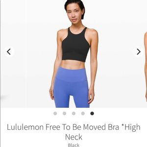 NWT Lululemon Free To Be Moved Bra High Neck. Black Sz 8
